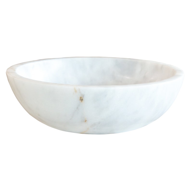 Premium Carrara White Marble Vessel Sink for Bathroom Vanity - Polished Surface, Modern NTRVS33 - Perfect for Master Bath, Powder Room & Luxury Home Decor