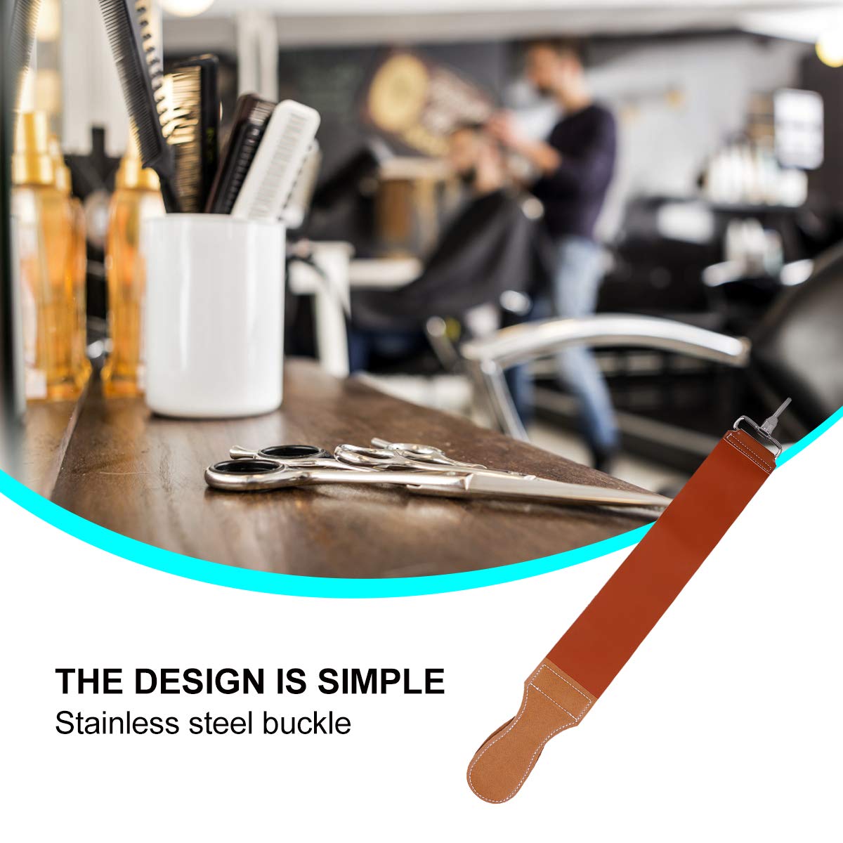 Double-Layer Leather Razor Strop for Barber & Shaving - Professional Sharpening Strap for Straight Razors & Knives - Perfect for Home & Professional Grooming