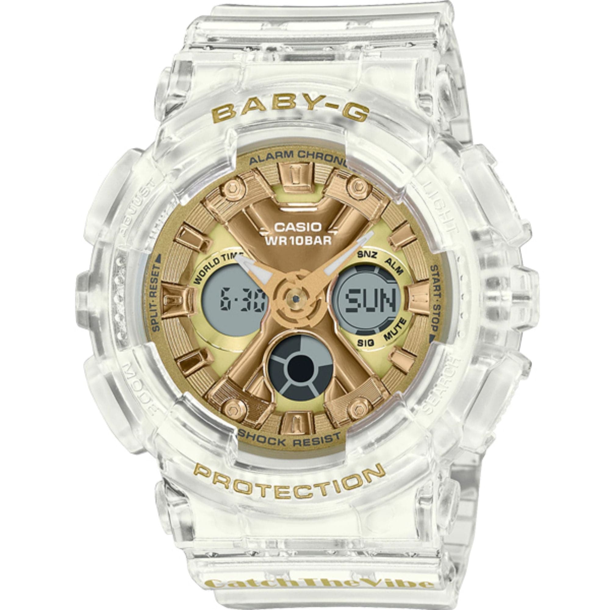 CASIO BABY-G BA-130CVG-7ADR Women's Digital Sport Watch with White Resin Strap - Waterproof, Shock Resistant for Running, Swimming & Outdoor Activities