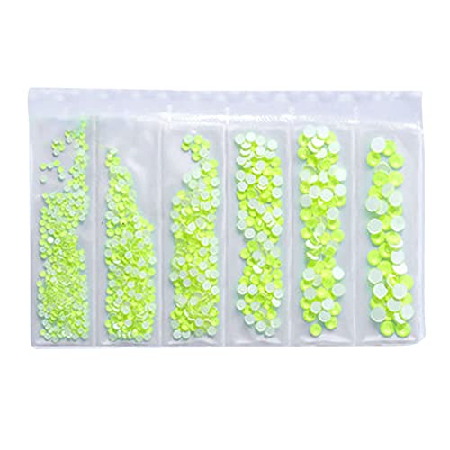 Glow in The Dark Nail Charms - Fluorescent Luminous Nail Gems & Diamond Art for Gold Nail Designs | Perfect for Night Parties, Raves & UV Nail Art