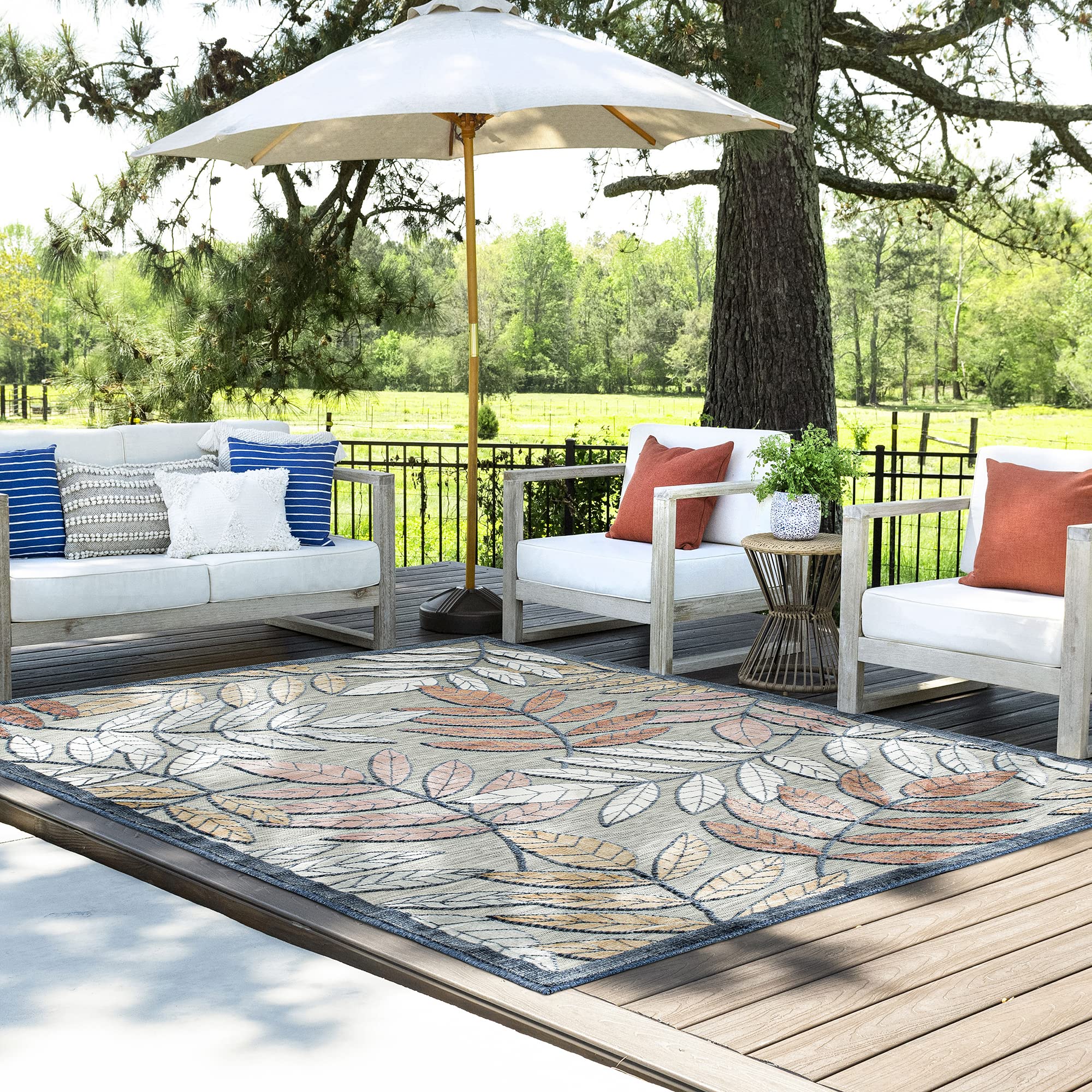 9x12 Large Jute Water Resistant Indoor Outdoor Rug - Traditional Style for Patio, Deck, Porch, Entryway, Camping & RV - Perfect for Outdoor Spaces, Garden Parties, and Cozy Home Decor