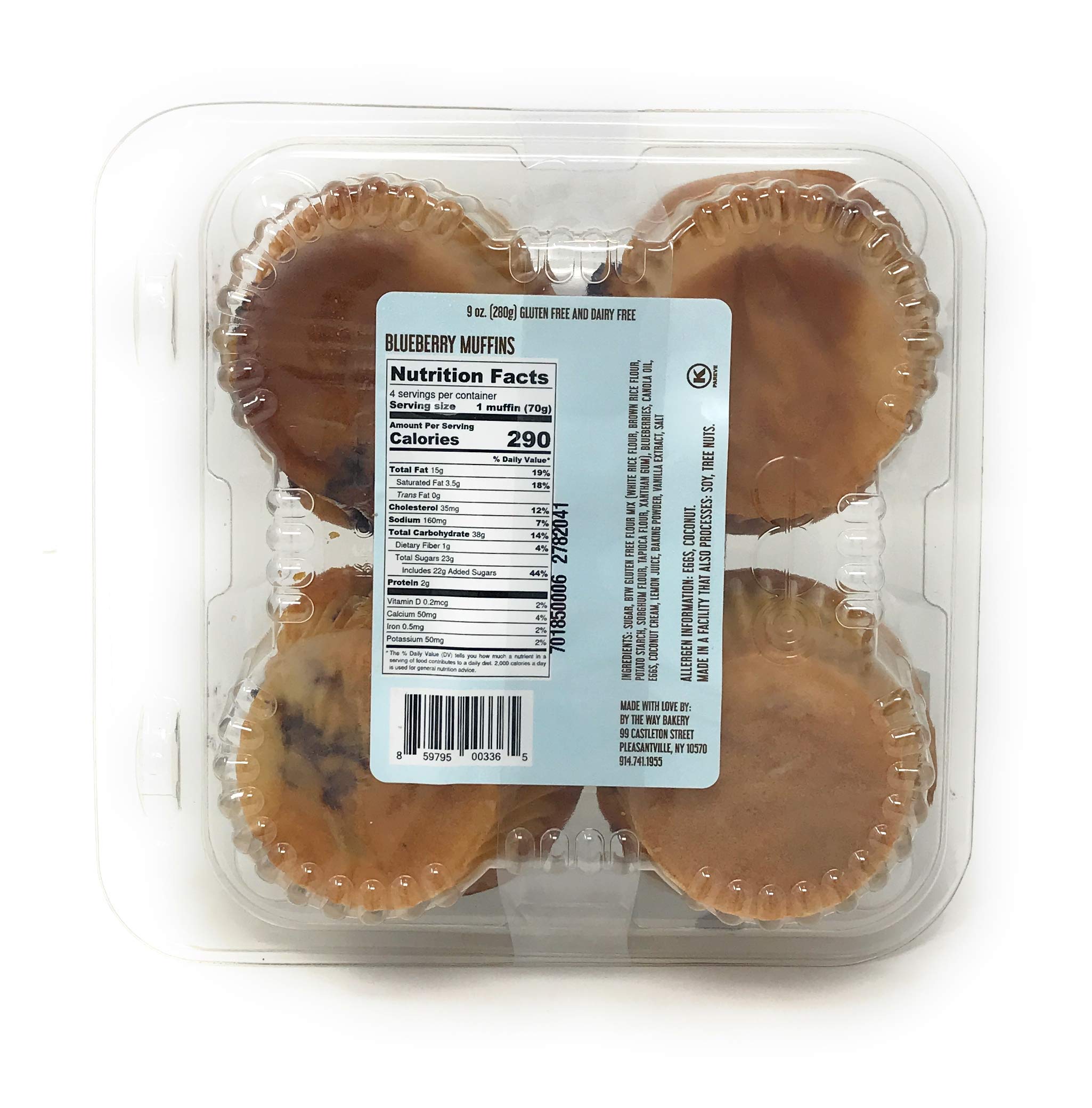 BY THE WAY BAKERY Blueberry Muffins - 15oz Pack of Fresh, Moist & Delicious Homemade-Style Muffins - Perfect for Breakfast, Snacks & Office Treats