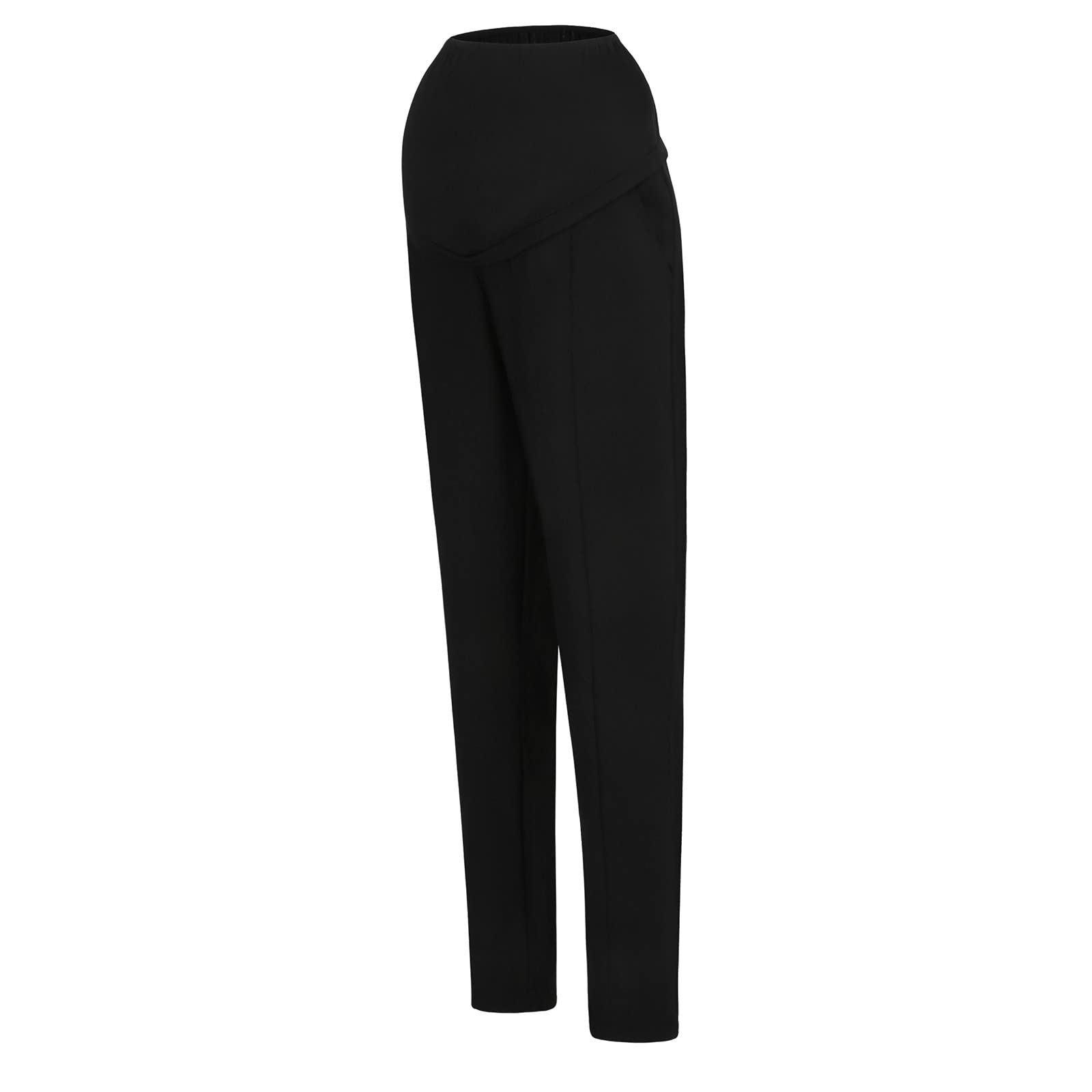 Lykmera Women's Maternity Pants - Stretchy Over The Bump Pregnancy Capris for Work & Casual Wear - Comfortable Workout & Office Maternity Clothes for Expecting Moms