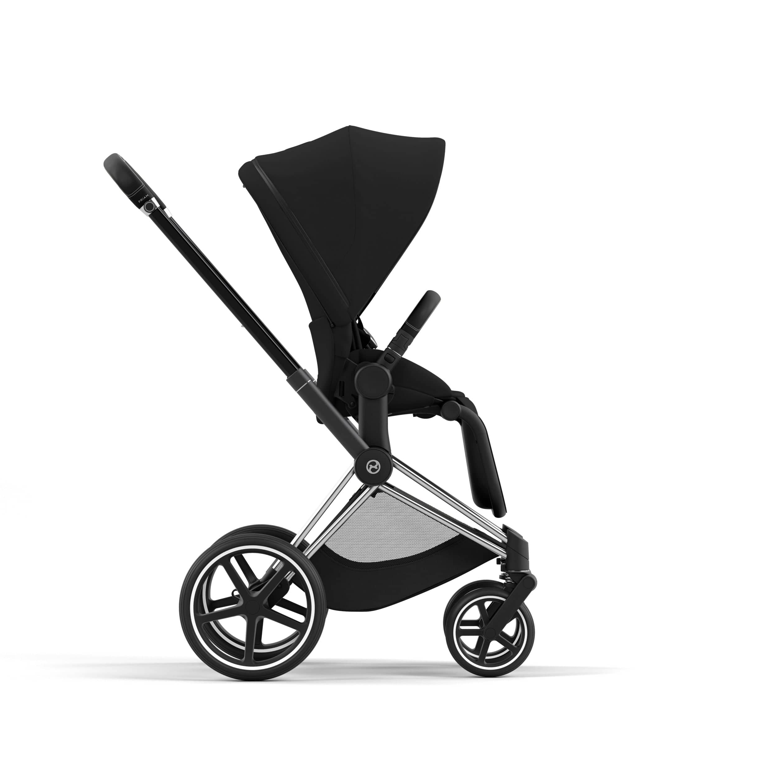 Cybex Priam 4 Complete Stroller - Chrome/Black Luxury Baby Stroller with All-Wheel Suspension | Perfect for Urban Walking, Travel & Everyday Use