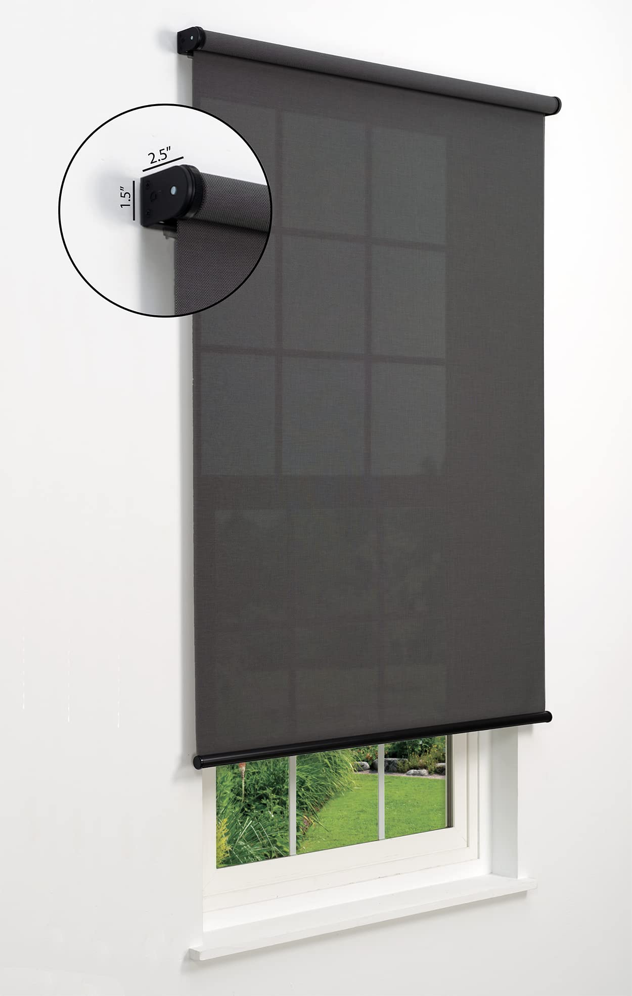 Linen Avenue Cordless 5% Solar Screen Standard Roller Shade - Charcoal 56