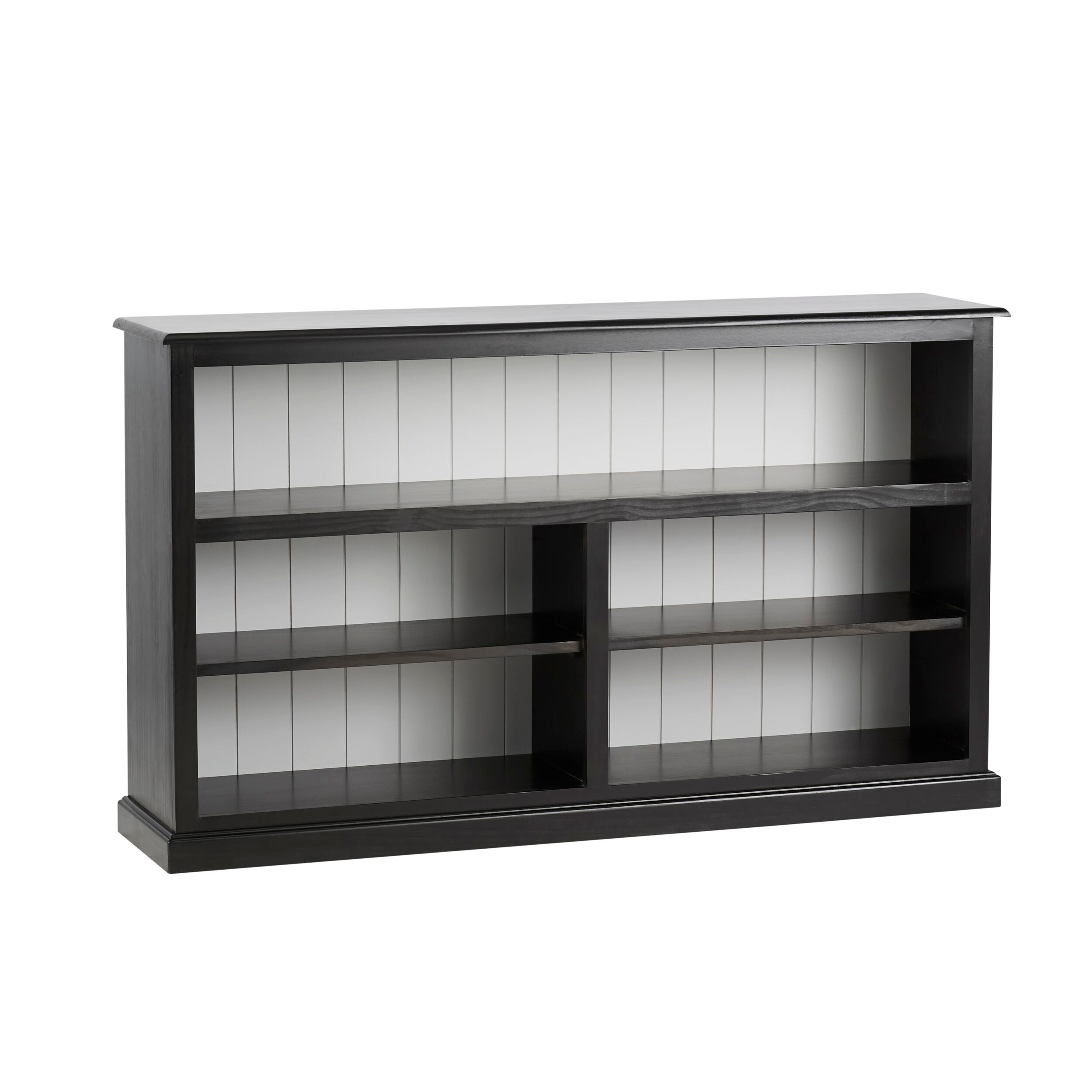 Armand Lowline Bookcase 90 x 155cm Black - Modern Bookshelf for Living Room, Bedroom & Office Storage - Sturdy & Stylish Furniture for Home Organization