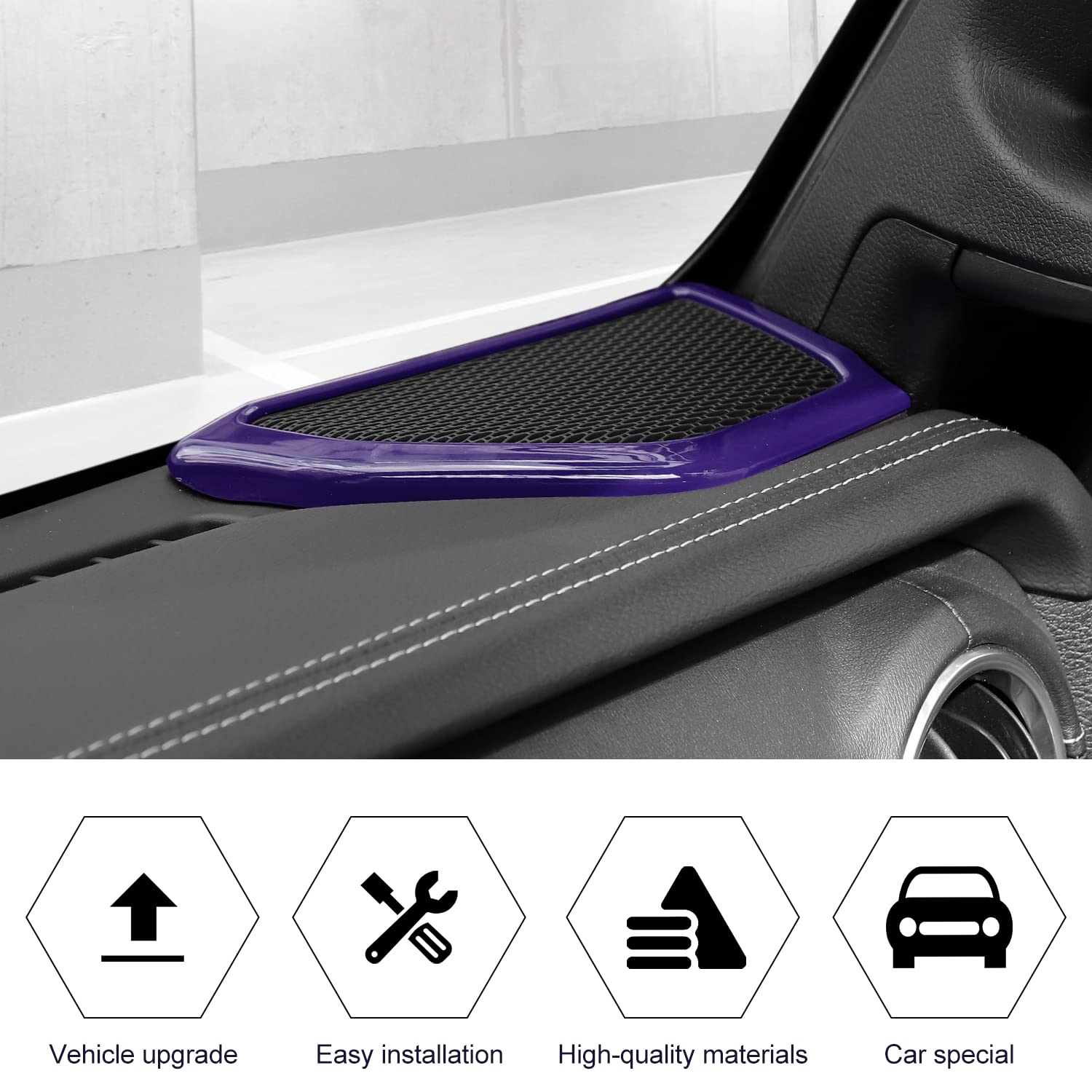 RT-TCZ A Pillar Speaker Trim Cover Ring - Interior Accessories for Jeep Wrangler JL JLU & Gladiator JT 2018-2022 - Purple Decorative Upgrade - Perfect for Off-Roading & Custom Car Styling