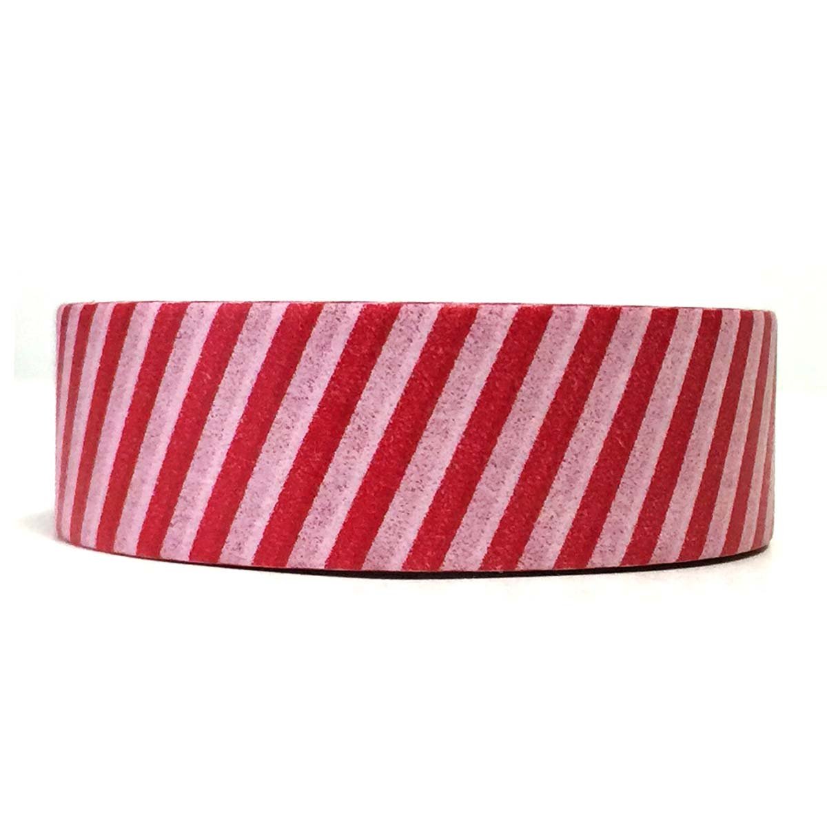 Allydrew Decorative Washi Masking Tape - Red and White Stripes Pattern for Scrapbooking, Journaling, Gift Wrapping & DIY Crafts