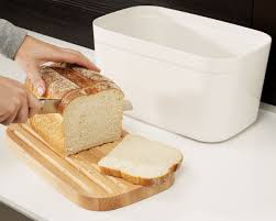 Stainless Steel Bread Box with Built-in Cutting Board - Fresh Bread Storage for Kitchen Countertop, Pantry & Dining Table