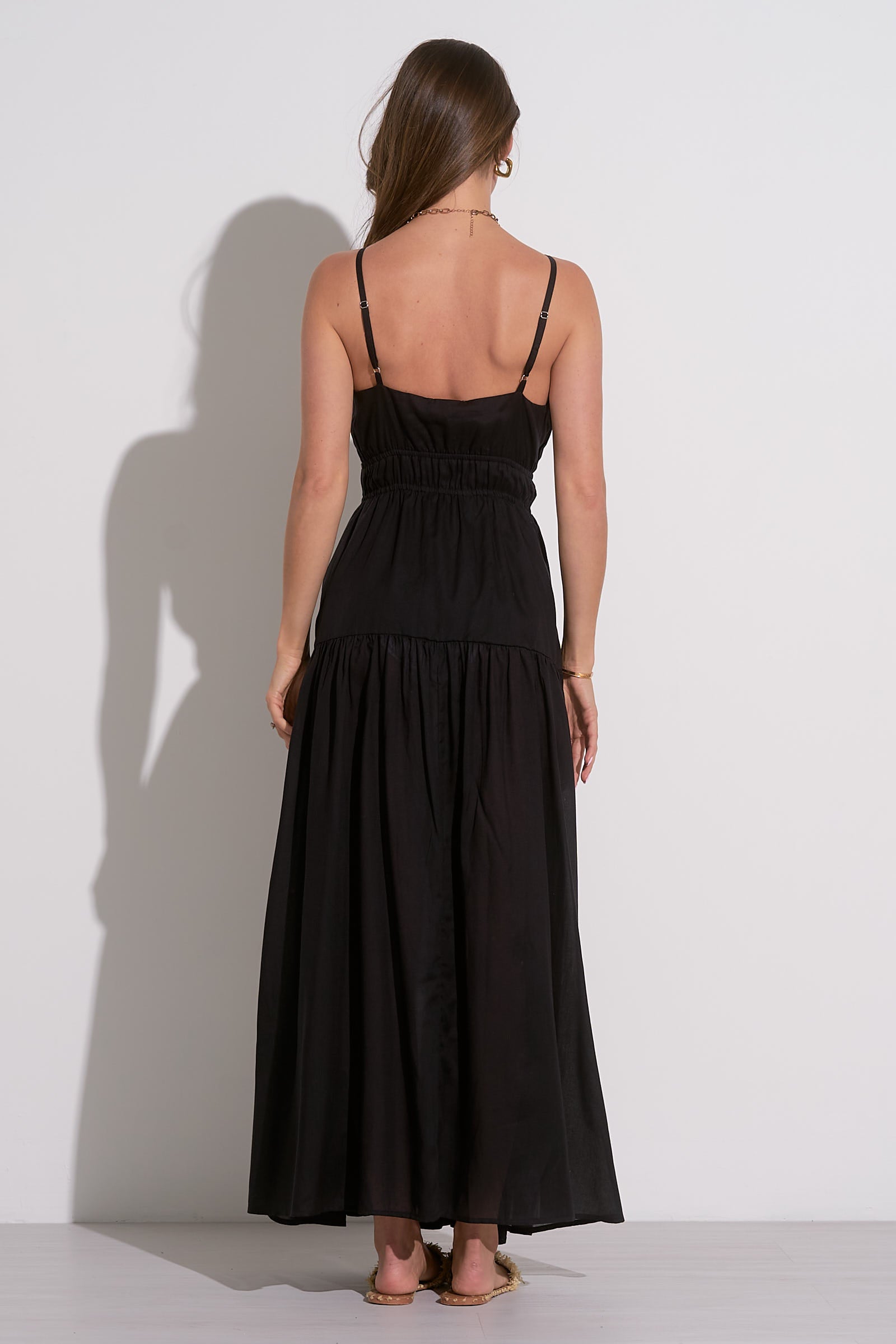 Elegant Black Front Tie Maxi Dress for Women - Summer Beach Wedding Party & Vacation Outfit