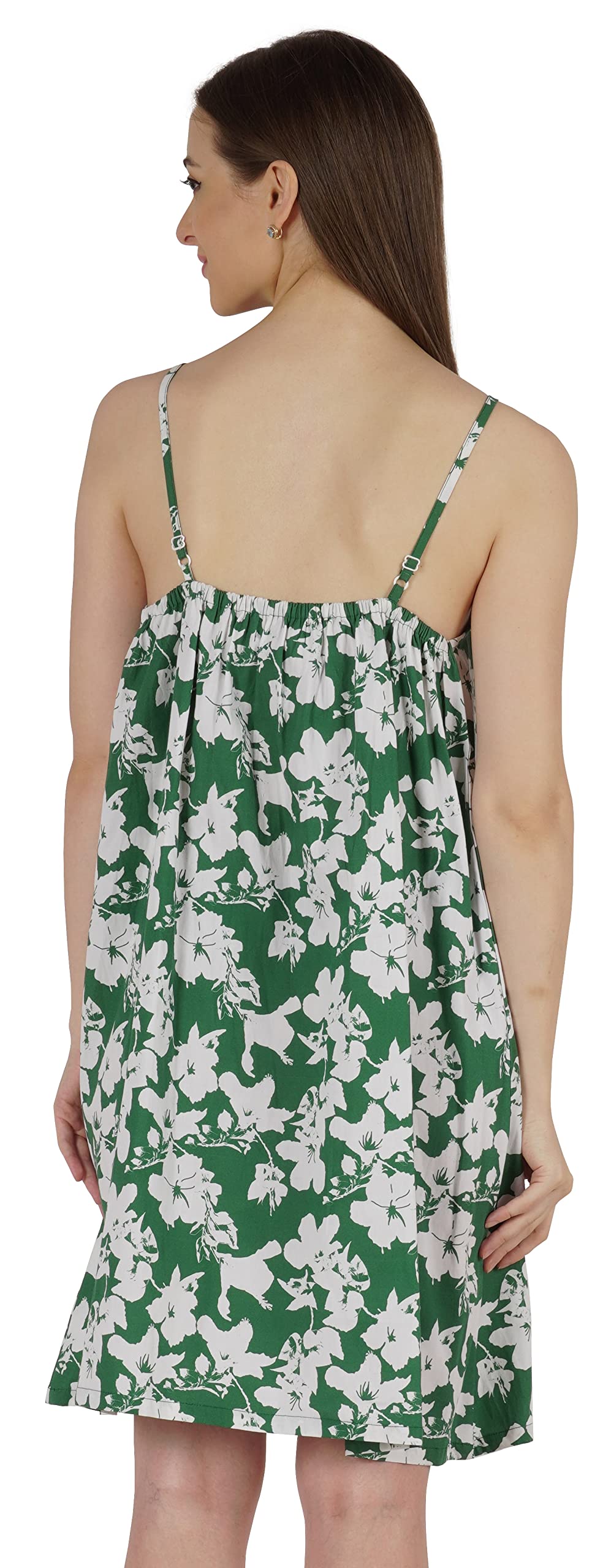 Bimba Women's Casual Floral Printed Spaghetti Strap Sundress - Short Summer Midi Dress for Beach, Vacation & Outdoor Activities