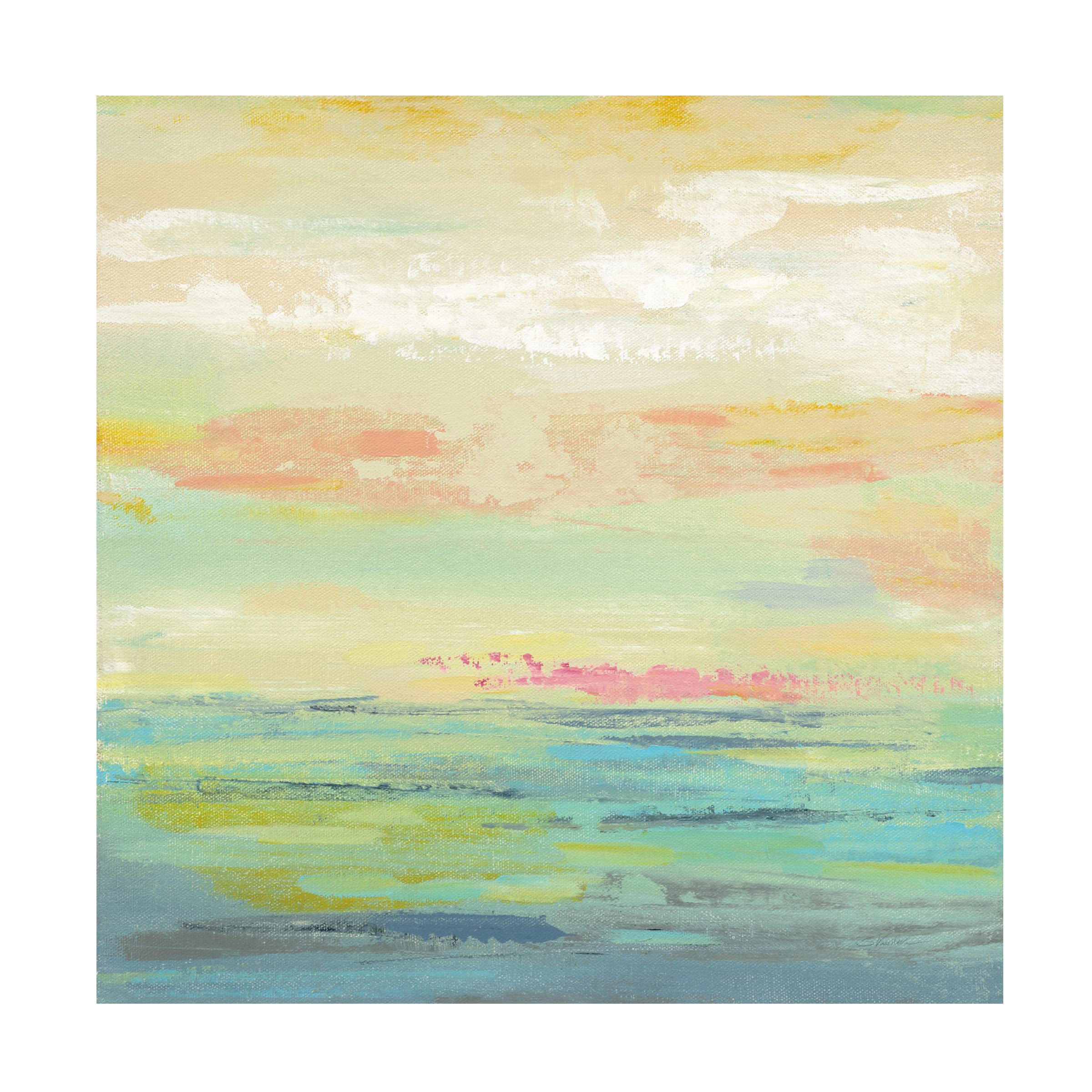 Silvia Vassileva 'Pink Clouds II' Canvas Wall Art Print - Modern Abstract Landscape Painting for Living Room, Bedroom & Office Decor
