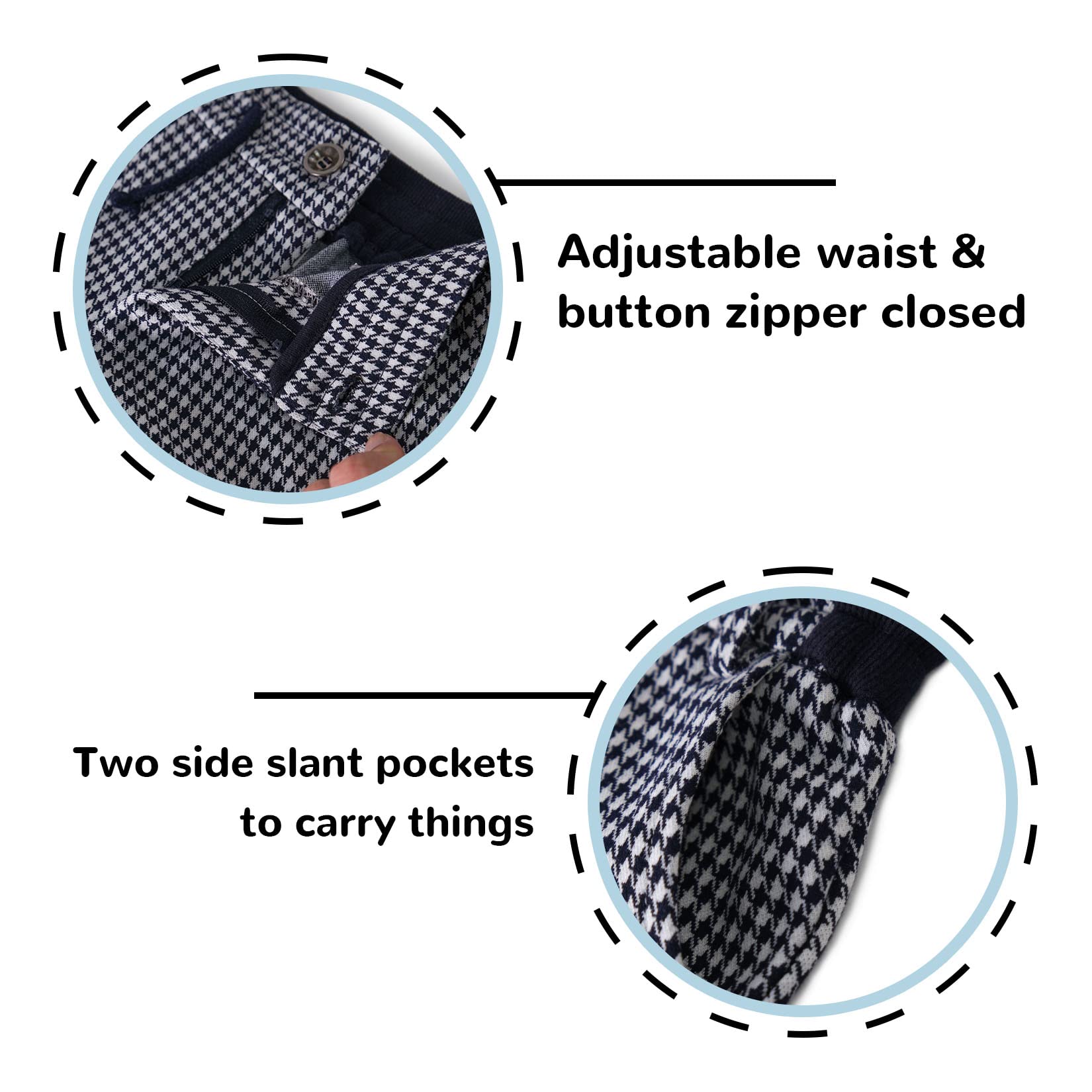 **ASHION Boys Dress Pants with Adjustable Waist - Slim Fit Stretch Plaid Chinos for Kids 2-12 Years - Perfect for School, Parties & Formal Events**