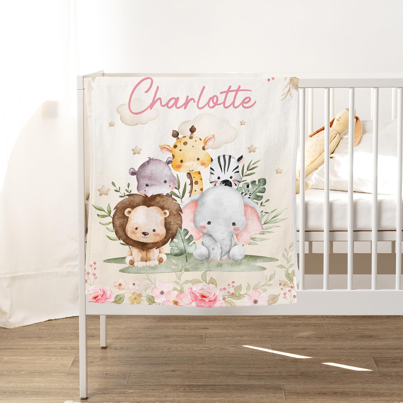 Personalized Name Blanket for Kids & Adults - Custom Throw Blanket with Name, Baby Name Blanket Gift for Birthday & Christmas - Animal Print Design for Cozy Home, Nursery Decor & Thoughtful Present