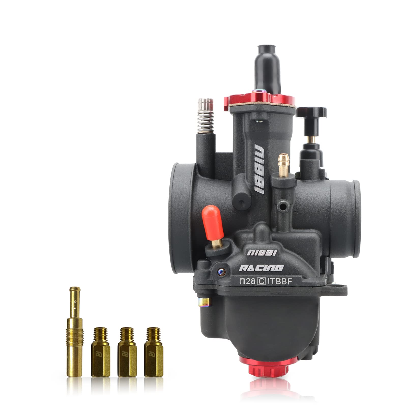 NIBBI PWK 28mm Motorcycle Carburetor for 200cc-250cc Dirt Bikes - High Performance Carburetor with Jets - Compatible with GY6 Engine, Mini Bikes, SSR, TTR, Apollo, TaoTao ATVs - Perfect for Off-Road Racing & Trail Riding