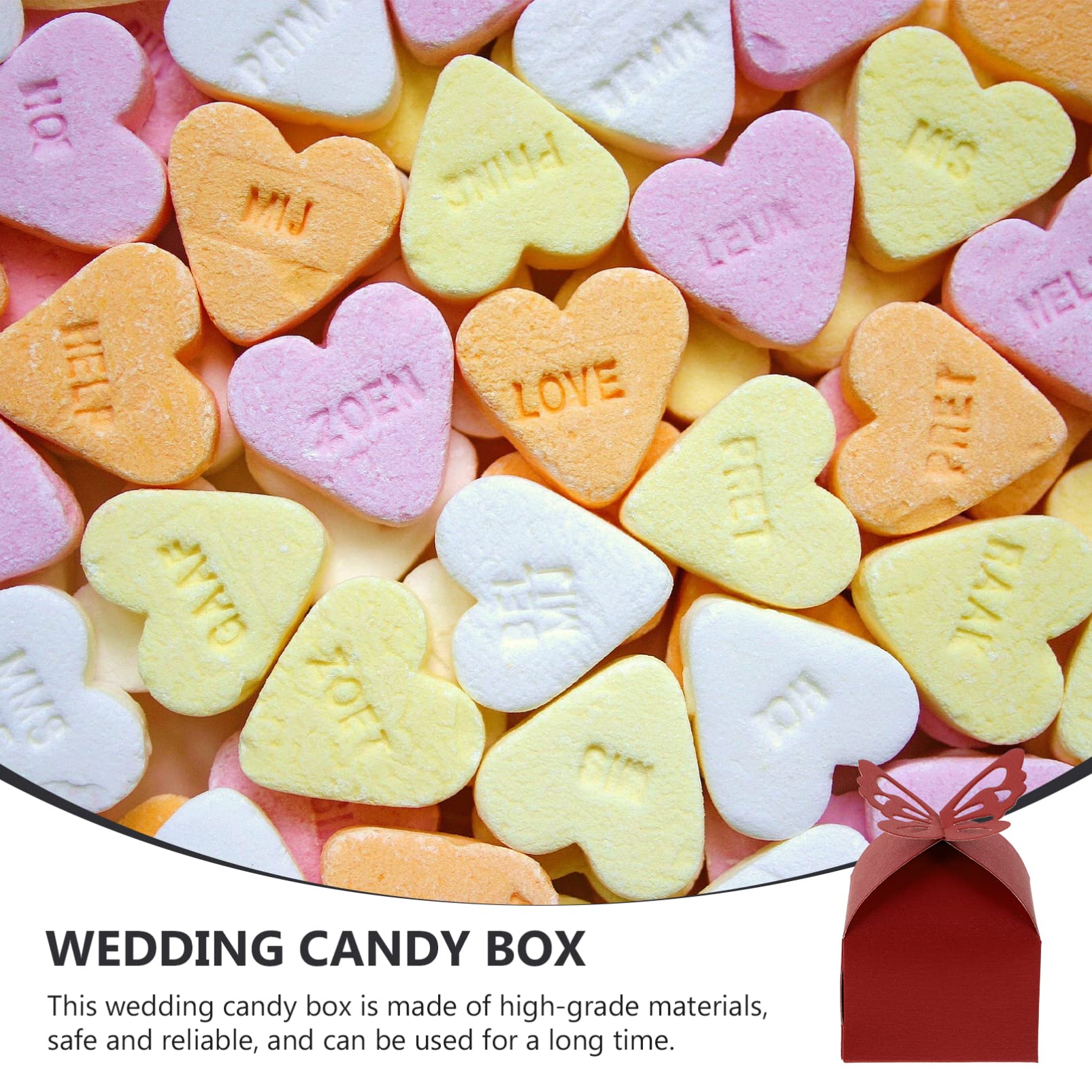 FOMIYES 50pcs Folding Candy Boxes for Wedding Favors & Gifts