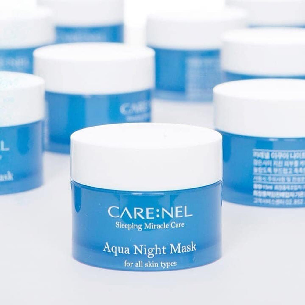 CARE:NEL Aqua Night Mask Set - 3pcs 15ml Hydrating Sleeping Pack for Overnight Skin Repair | Perfect for Dry Skin & Nighttime Skincare Routine