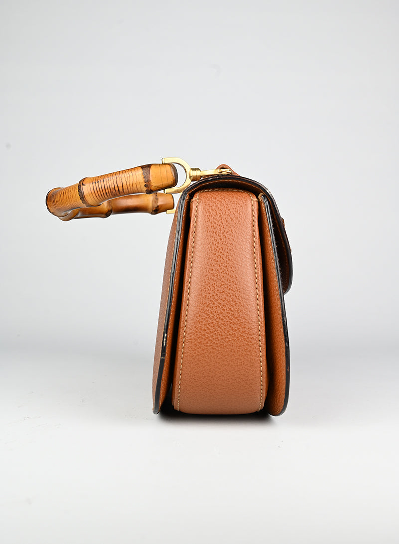 Gucci Bamboo 1947 Leather Handbag in Cognac - Luxury Women's Shoulder Bag for Work, Travel & Evening Events