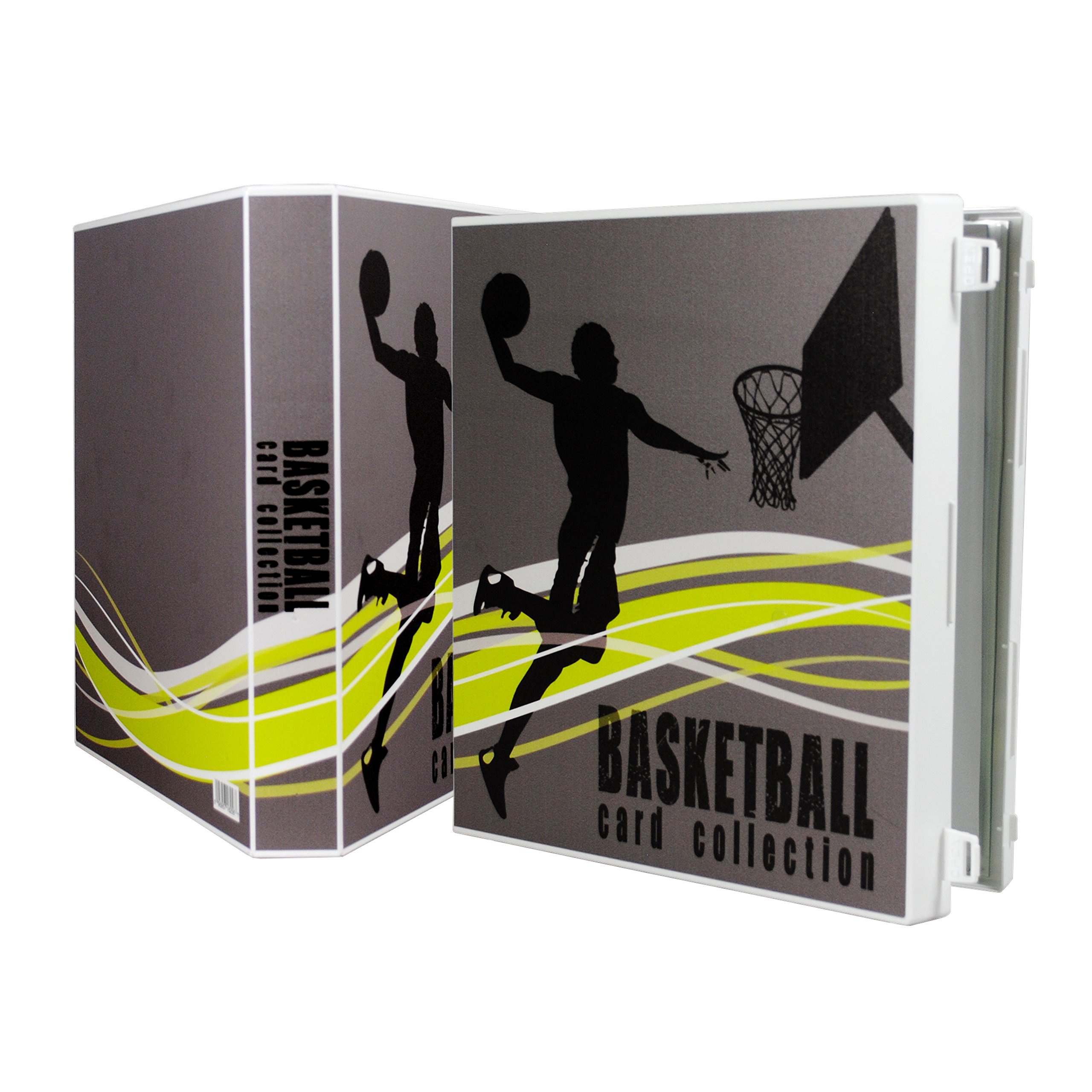 Unikeep Basketball Themed Trading Card Binder - 10 Nine-Pocket Pages, Locking Latch for Secure Storage (Shadow, Poly Ring) | Perfect for NBA Card Collectors & Sports Memorabilia Organization