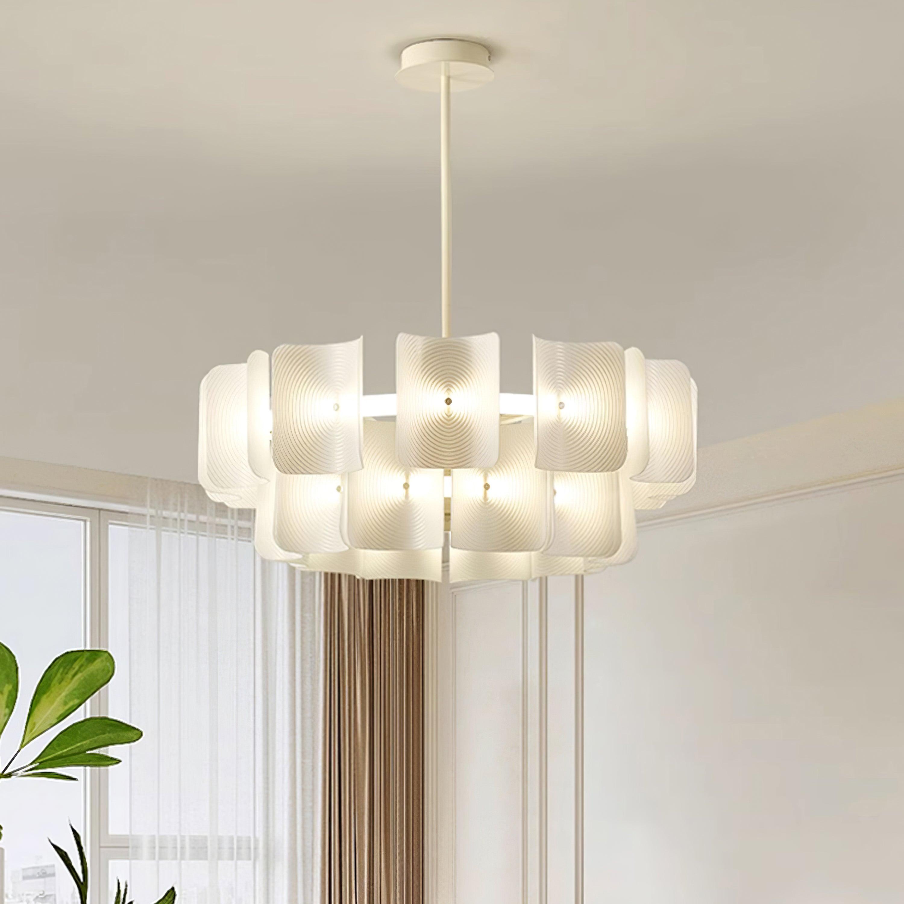Elegant Fingerprint Chandelier - Modern Crystal Ceiling Light Fixture for Dining Room, Living Room & Bedroom | Energy Efficient LED Lighting for Home Decor
