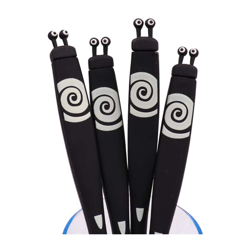 4 Pack 0.5mm Black Rollerball Pens - Cute Cartoon Vegetable Design for School, Office & Journaling - Smooth Writing Gel Pens for Students, Teachers & Work