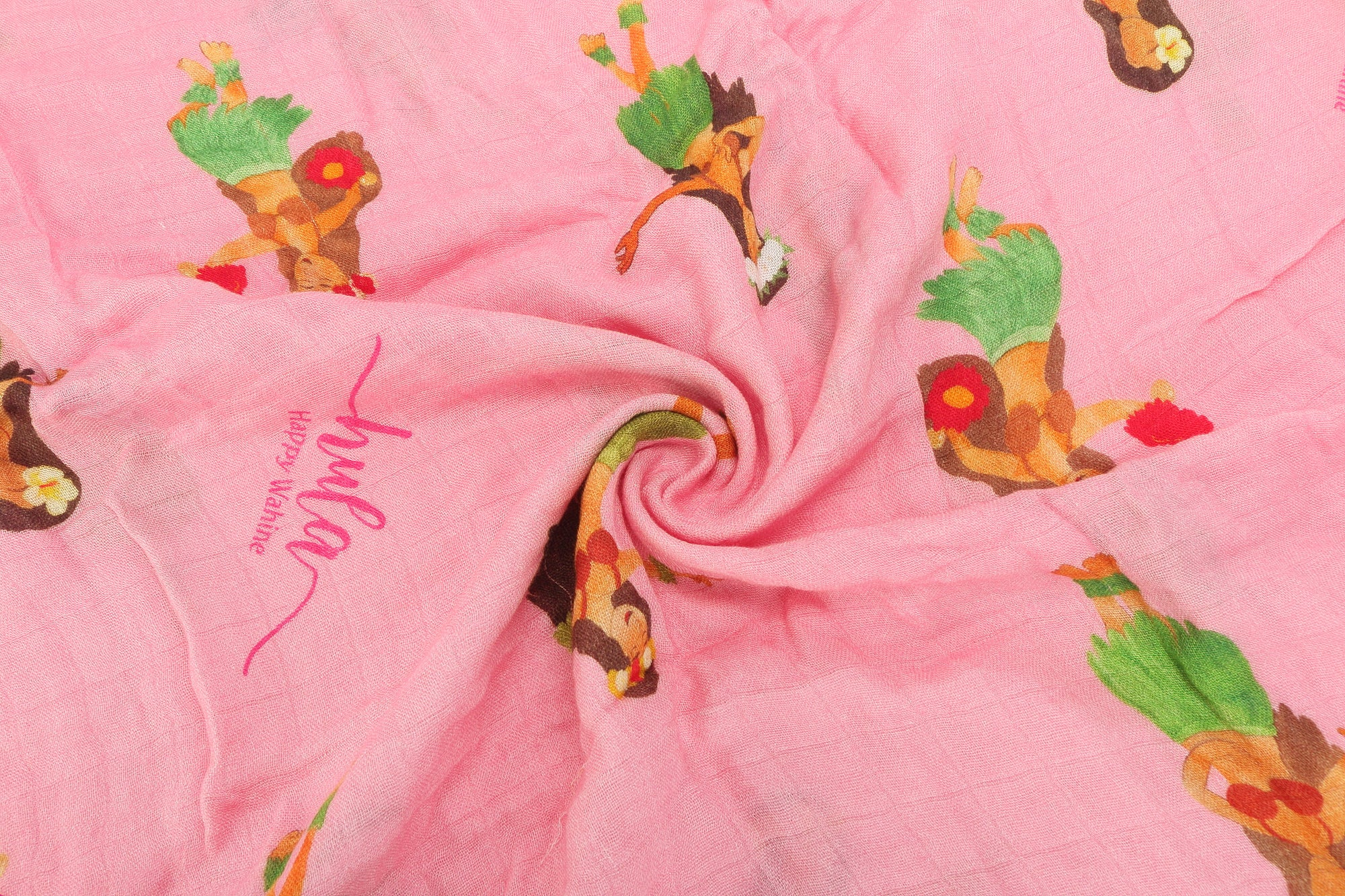 Soft Baby Muslin Swaddle Blanket - Hawaiian Hula Girl Pink Design - Perfect for Newborn Sleep, Swaddling & Photo Shoots