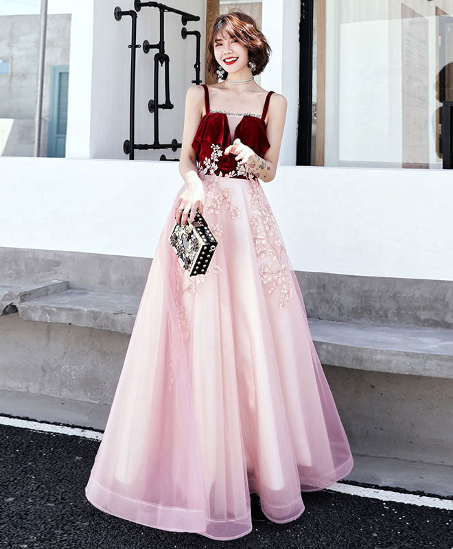 Elegant Pink Sweetheart Tulle Lace Long Prom Dress for Women - Formal Evening Gown for Homecoming, Wedding Guest & Special Occasions
