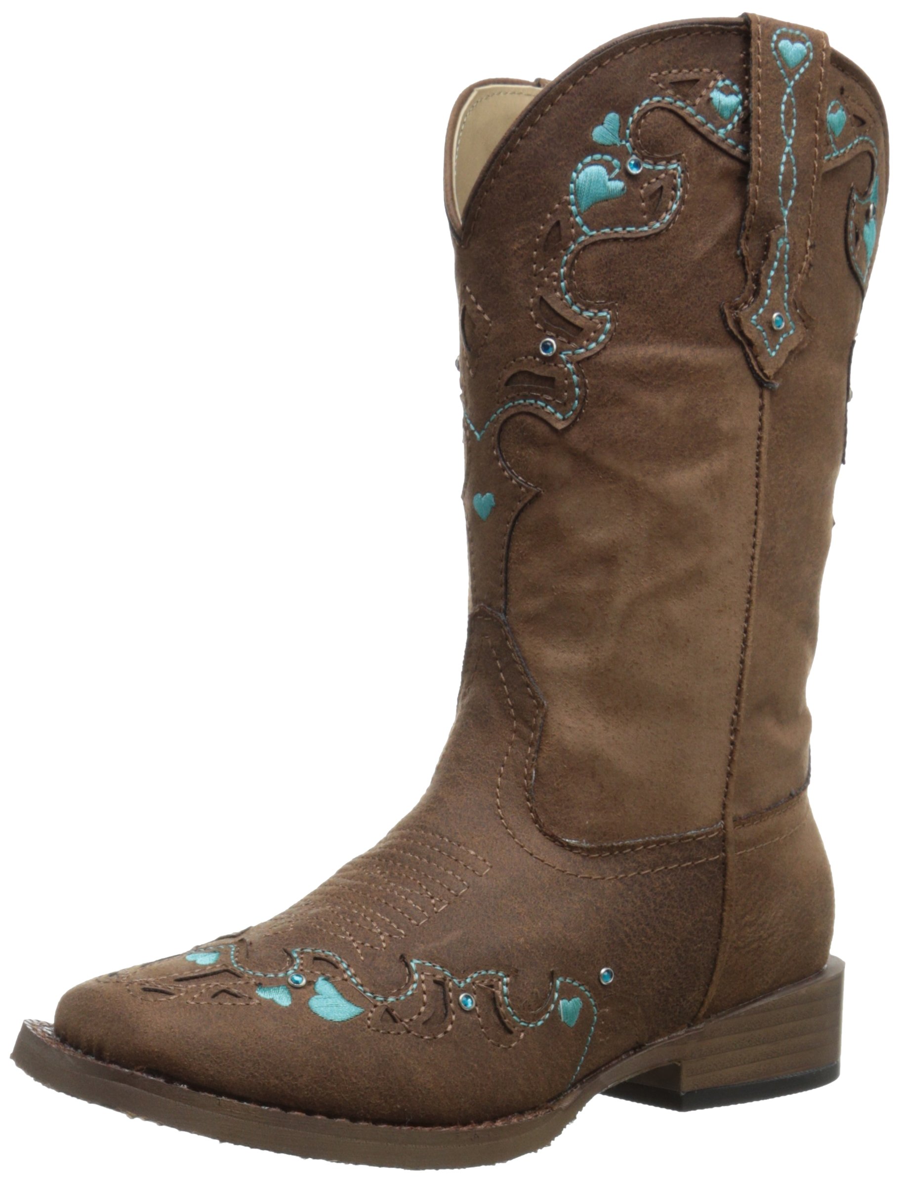 Roper Hearts Square Toe Cowgirl Boots for Toddler & Little Kids - Western Style Ankle Booties for Girls - Perfect for Rodeo, Country Dance & Cowgirl Outfits