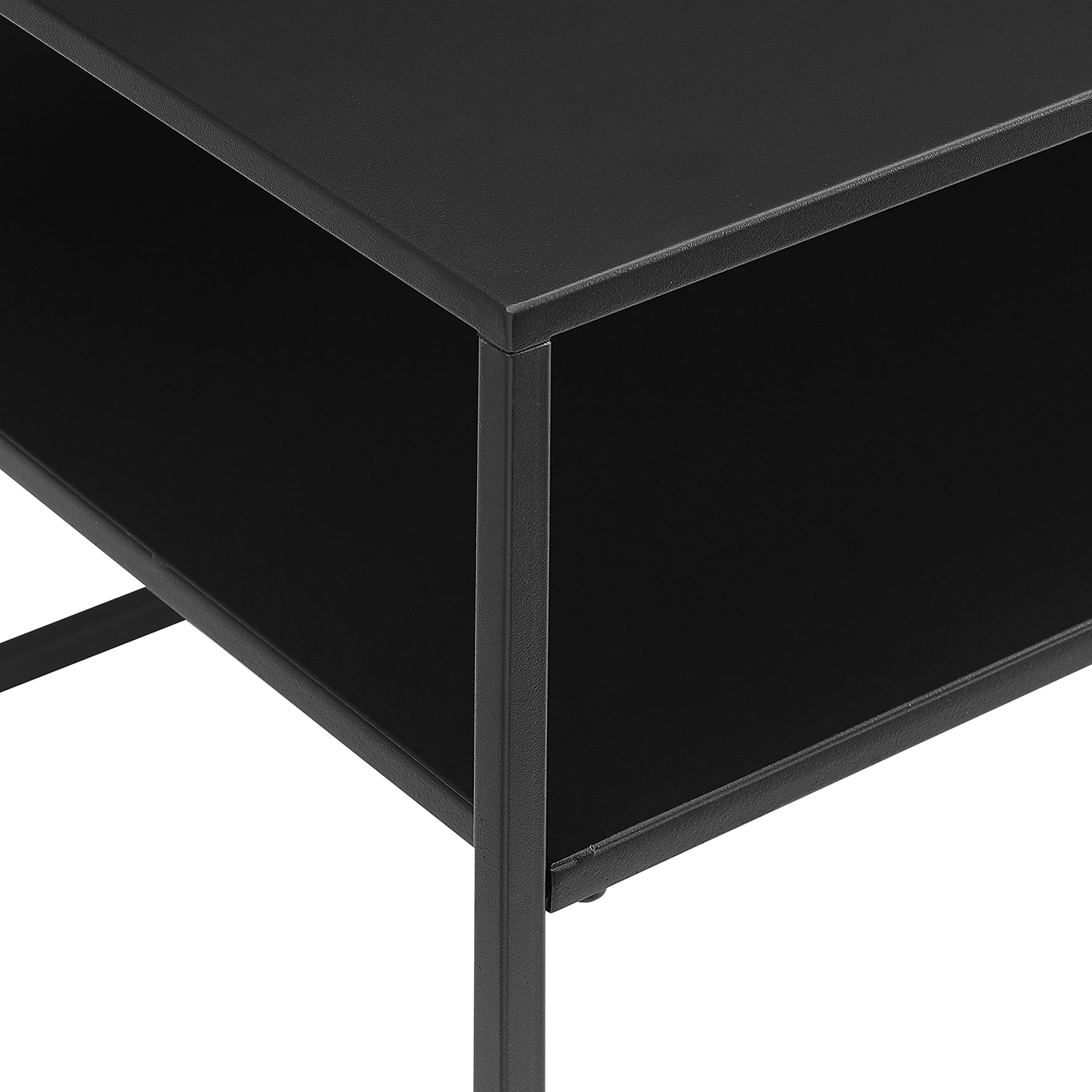 Crosley Furniture Braxton Sofa Console Table with Storage Shelf - Hallway, Entryway, Living Room Accent Table - Matte Black Finish for Modern Home Decor