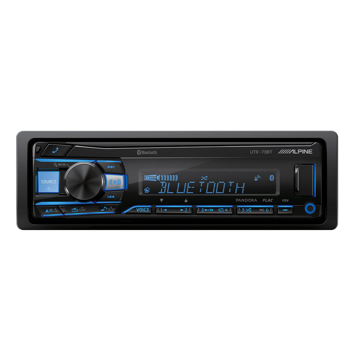 Alpine UTE-73BT Advanced Bluetooth Digital Media Receiver - Car Stereo with USB, Hands-Free Calling & Music Streaming for Vehicles
