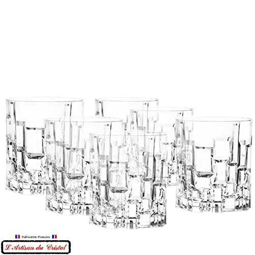 Premium 6-Piece Crystal Whiskey & Cocktail Glasses Set - 34cl (11.5oz) by Artisan du Cristal - Elegant Barware for Home Entertaining & Gifts - Perfect for Whiskey Tasting, Cocktail Parties & Special Occasions