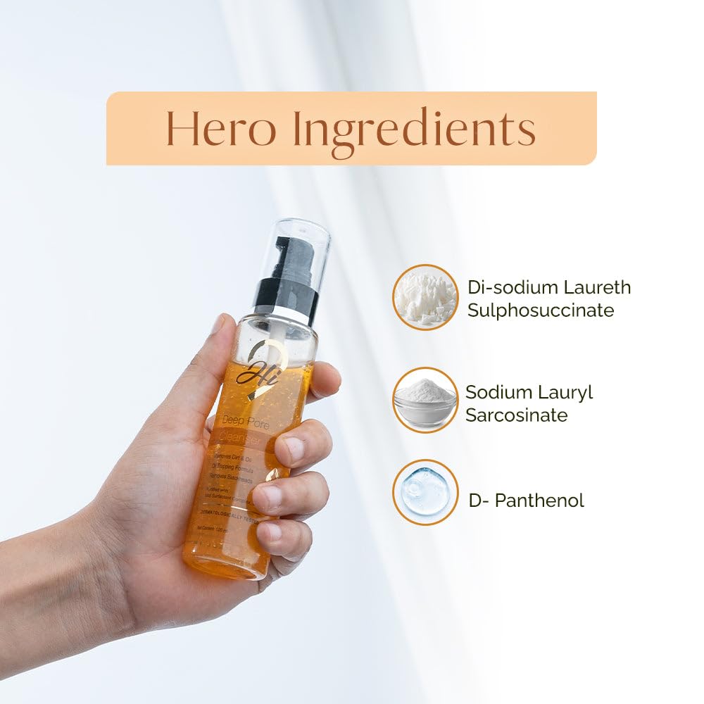 Hi9 Deep Pore Cleanser for Face - 100ml Oil Control Face Wash | Best Oil Cleanser for Oily Skin to Unclog Pores, Remove Dirt & Excess Oil | Hydrating Facial Cleanser for Clear Skin | Men & Women Daily Skincare | Ideal for Morning & Night Routine, Pre-Makeup Cleansing