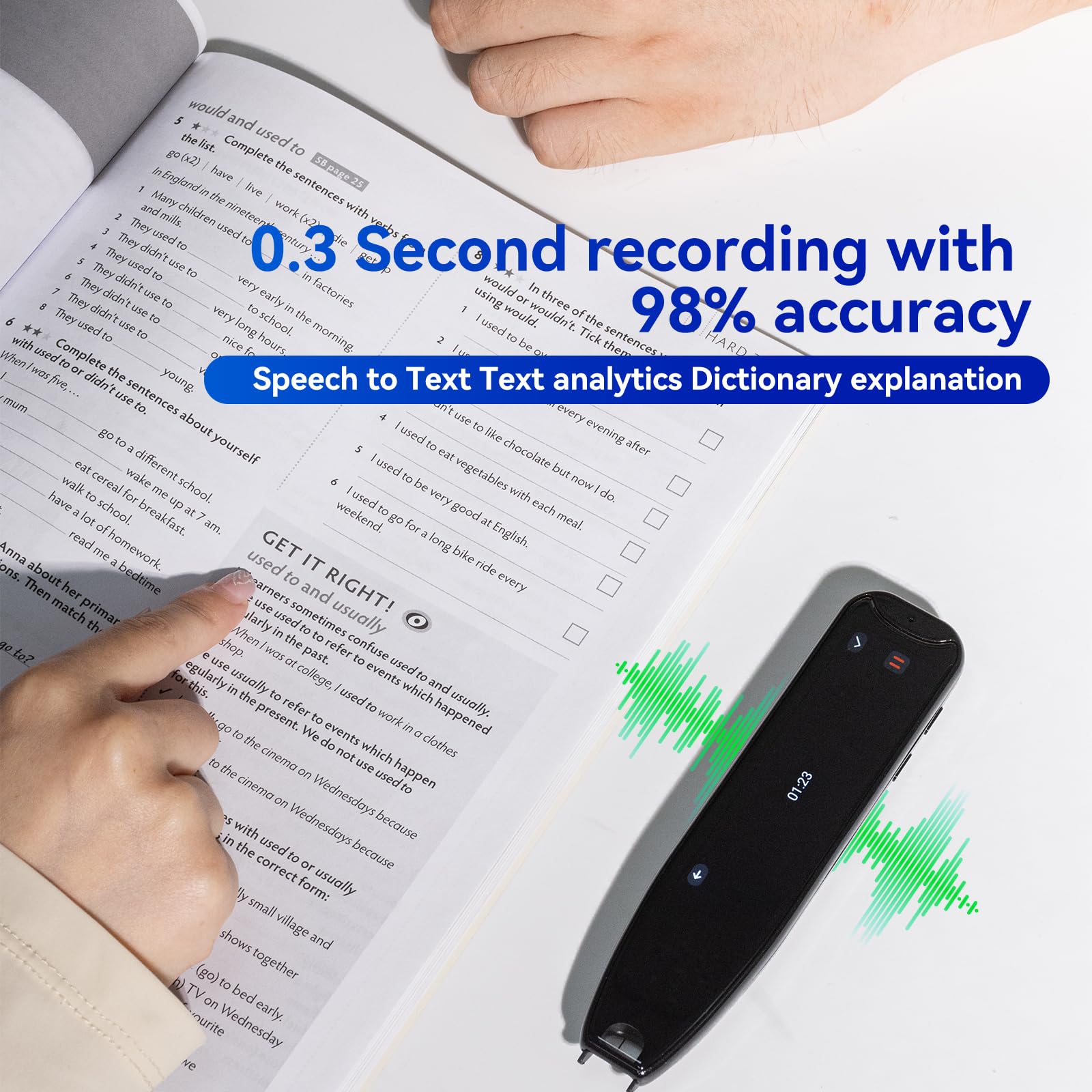 Upgraded Scan Reader Pen - 134 Language Translator Device with Wi-Fi, Portable Voice Translator for Dyslexia & Language Learning | Wireless Reading Pen for Books, Documents & Travel (Black)