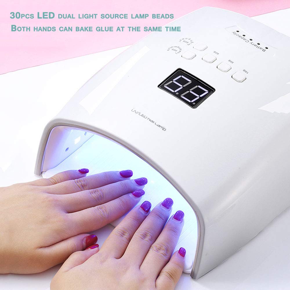 48W Cordless LED Nail Lamp - Rechargeable Professional UV/LED Nail Dryer for Gel Polish, Fast Curing Nail Light for Home & Salon Use | Perfect for Manicures, Pedicures & Nail Art Designs