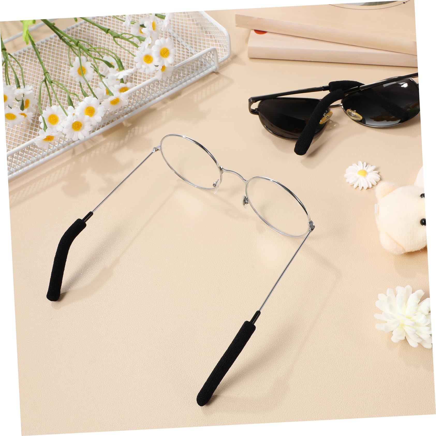 TOVINANNA 10 Pairs Anti-Slip Glasses Grips - Comfortable Behind the Ear Covers for Eyeglasses & Sunglasses - Soft Silicone Ear Pads Accessories - Perfect for Reading, Driving & Daily Wear