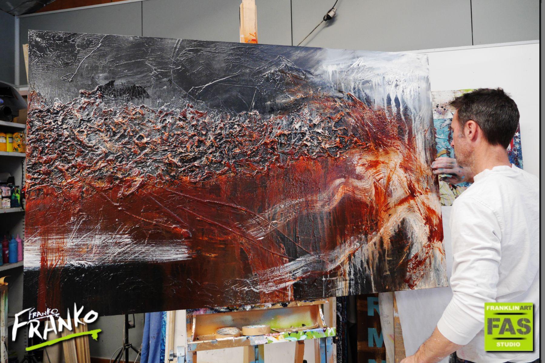 Charcoal Blend 160cm x 100cm Brown Black Textured Abstract Canvas Art - Modern Wall Decor for Living Room, Bedroom & Office