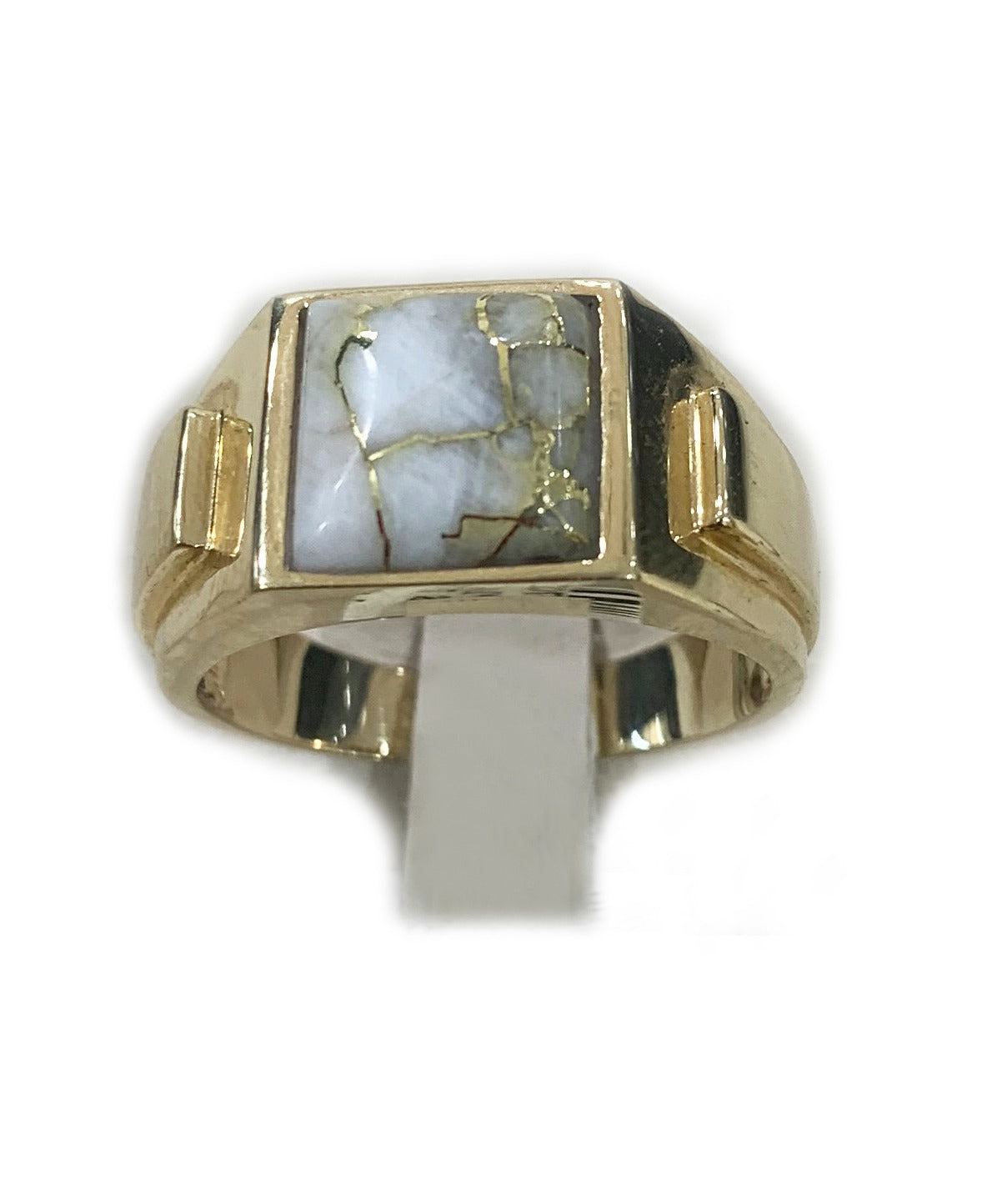 14K Yellow Gold Men's Golden Quartz Ring - Elegant & Durable Jewelry for Gifts, Weddings & Special Occasions