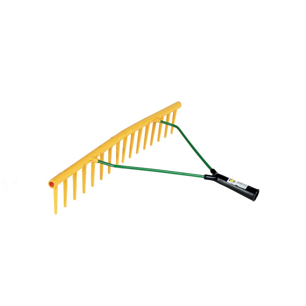 Kerbl HR 16E One-Sided Plastic/Metal Rake with 16 Teeth - 64x39.5x10.5 cm, Multi-Colored - Ideal for Gardening, Yard Work, and Leaf Raking