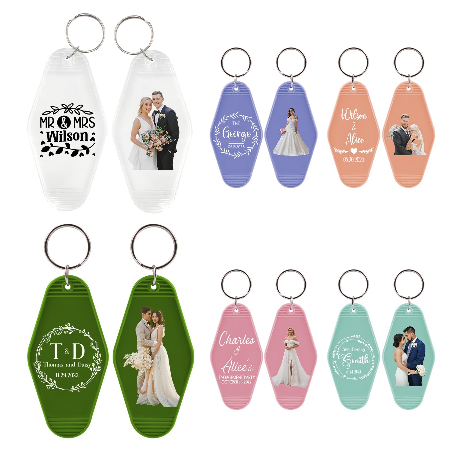 Personalized Wedding Keychains - Custom Engraved Bulk Favors with Logo/Text/Photo - Perfect for Bridal Showers, Receptions & Guest Souvenirs