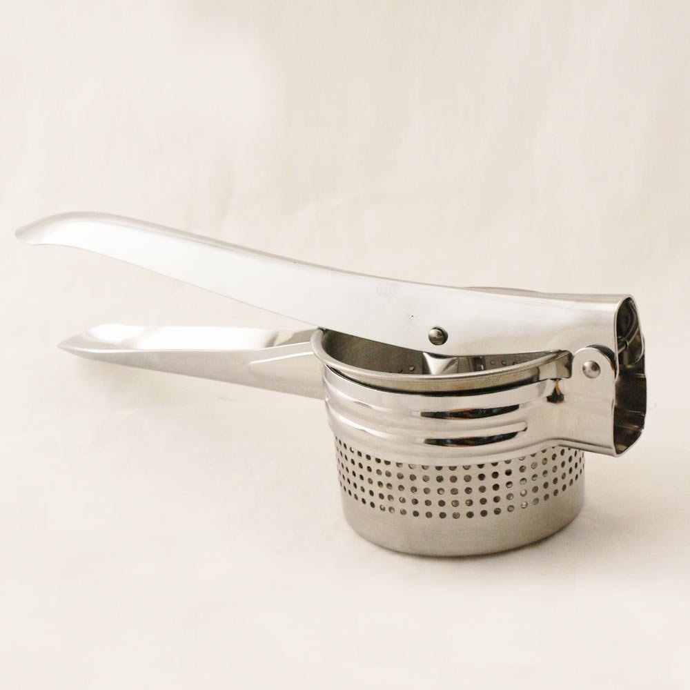 Premium Stainless Steel Potato Masher & Ricer - Heavy Duty Kitchen Tool for Smooth Mashed Potatoes, Vegetables & Fruits - Large Capacity No Lumps Design - Perfect for Home Cooking, Baking & Meal Prep
