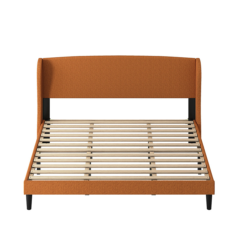 Baotist Upholstered Wingback Platform Bed Frame - Queen Size Modern Bedroom Furniture for Master Bedroom, Guest Room & Apartment