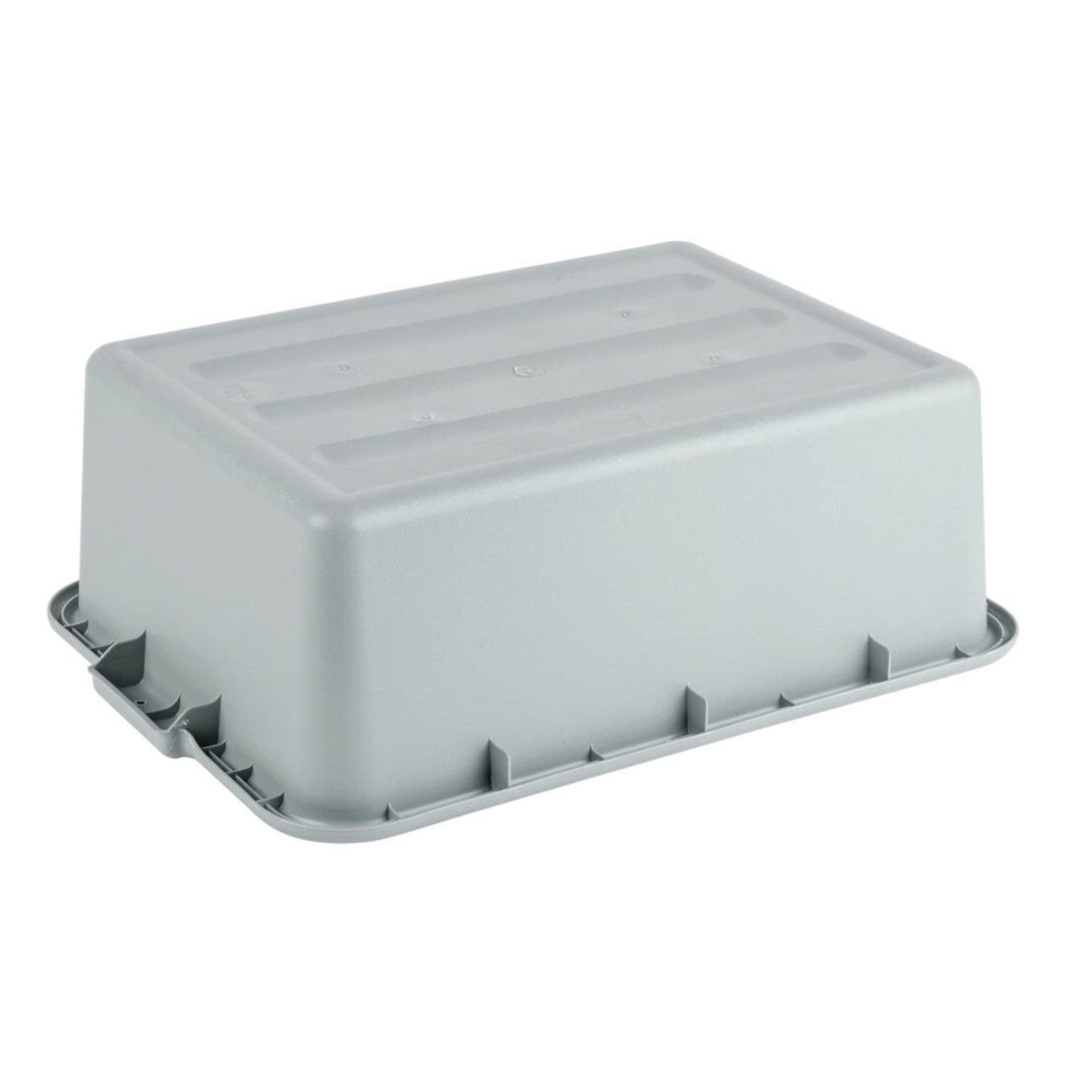 6-Pack Grey Plastic Bus Tubs with Lids - 20