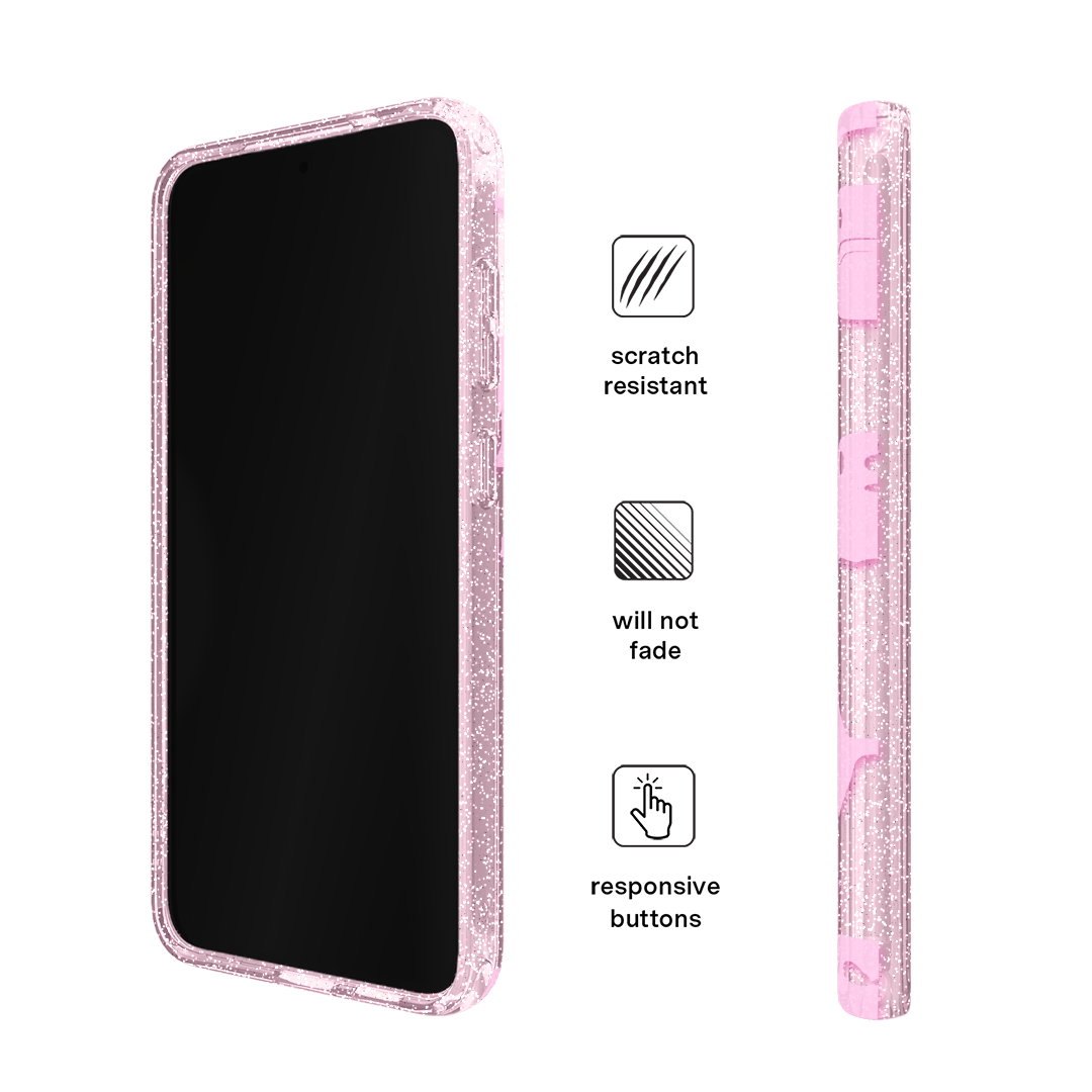 Pink Glitter Samsung Phone Case - Sparkly Protective Cover for Samsung Galaxy (Model) - Perfect for Parties, Night Out & Festive Occasions