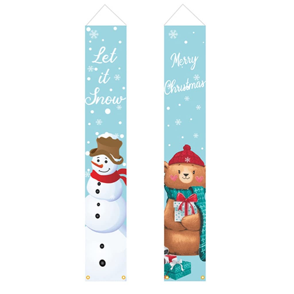 WZADE Christmas Decorations - Merry Christmas Couplet Banner, Hanging Flags & Door Porch Sign for Holiday Party Home Decor | Perfect for Indoor & Outdoor Christmas Decorating