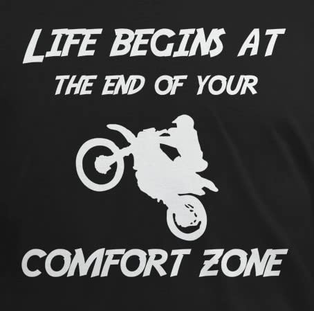 Comfort Zone Dirt Bike Adult T-Shirt - Men's & Women's Motorcycle Riding Tee - Casual & Sporty Apparel for Off-Road Adventures, Motocross Events & Biker Gatherings