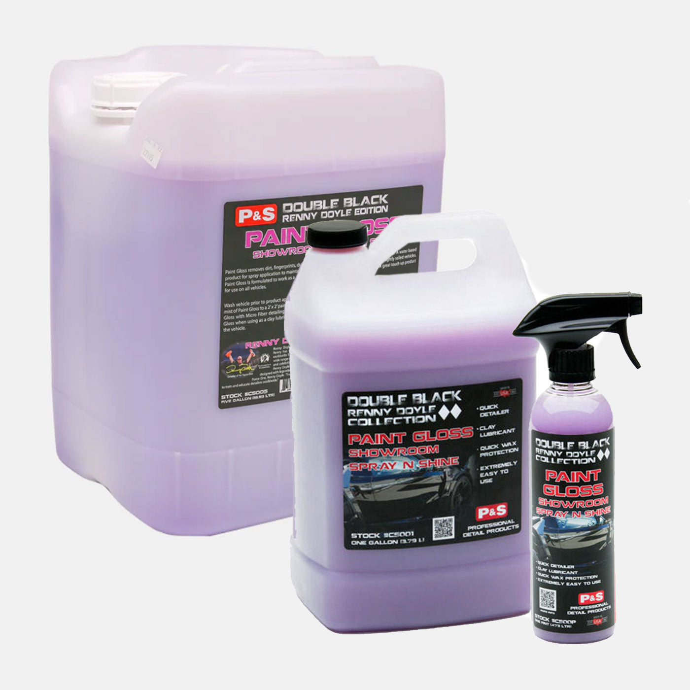 P&S Double Black Collection Paint Gloss Showroom Spray N Shine - Premium Car Detailing Spray for Ultimate Shine & Protection - Perfect for Showroom Finish, Daily Maintenance & Car Enthusiasts