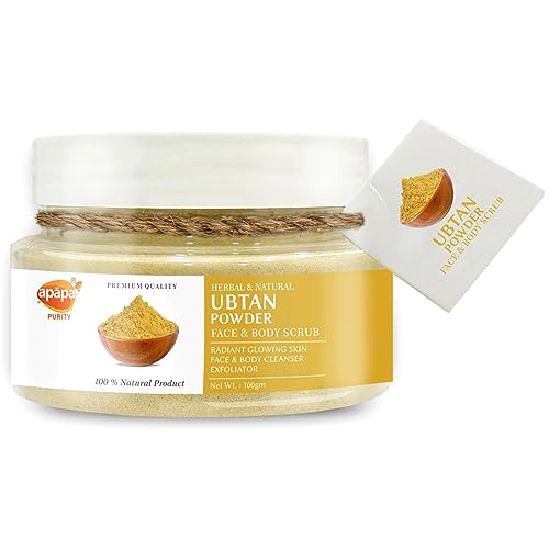 Apapa Rejuvenating Ubtan Scrub Powder for Face & Body - 100% Natural Herbal Vegan Exfoliator | Deep Cleansing & Skin Brightening Treatment | Removes Dead Skin Cells for Smooth Radiant Complexion | 100g | Perfect for Daily Skincare Routine & Spa Day at Home