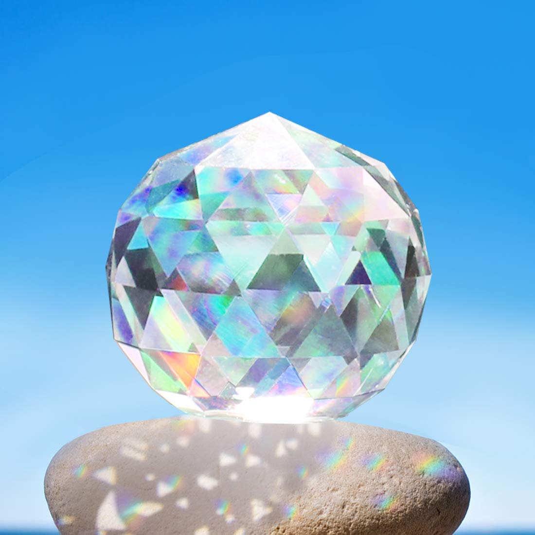 Crystal Ball Prism - 100mm (3.94 Inch) Clear Rainbow Maker Window Suncatcher for Home Decor, Feng Shui & Positive Energy - Perfect for Living Rooms, Bedrooms, Offices & Meditation Spaces