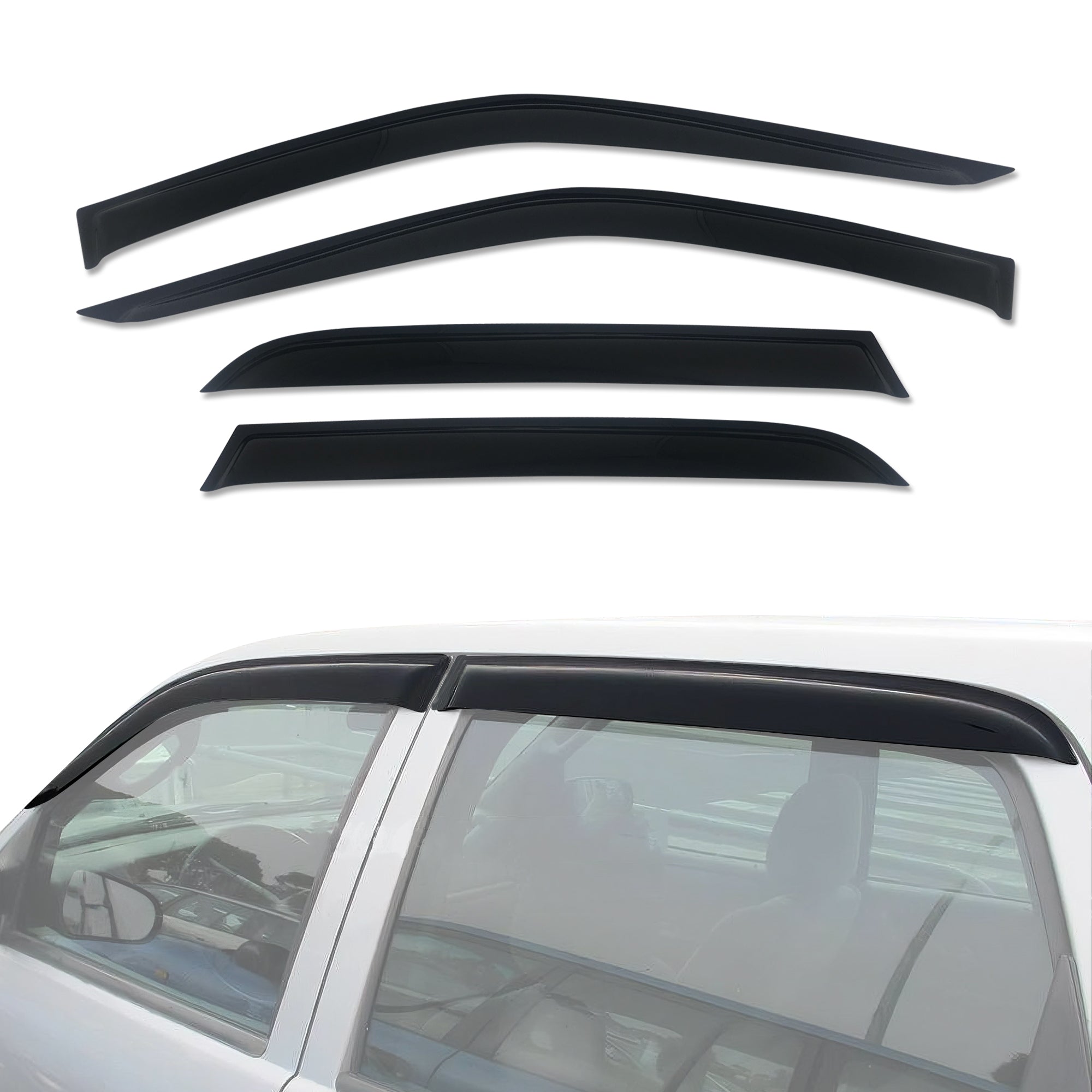 Weather Shields for Mazda Tribute 2000-2007 - Rain Guards & Window Deflectors for All-Weather Protection - Perfect for Rain, Snow & Highway Driving