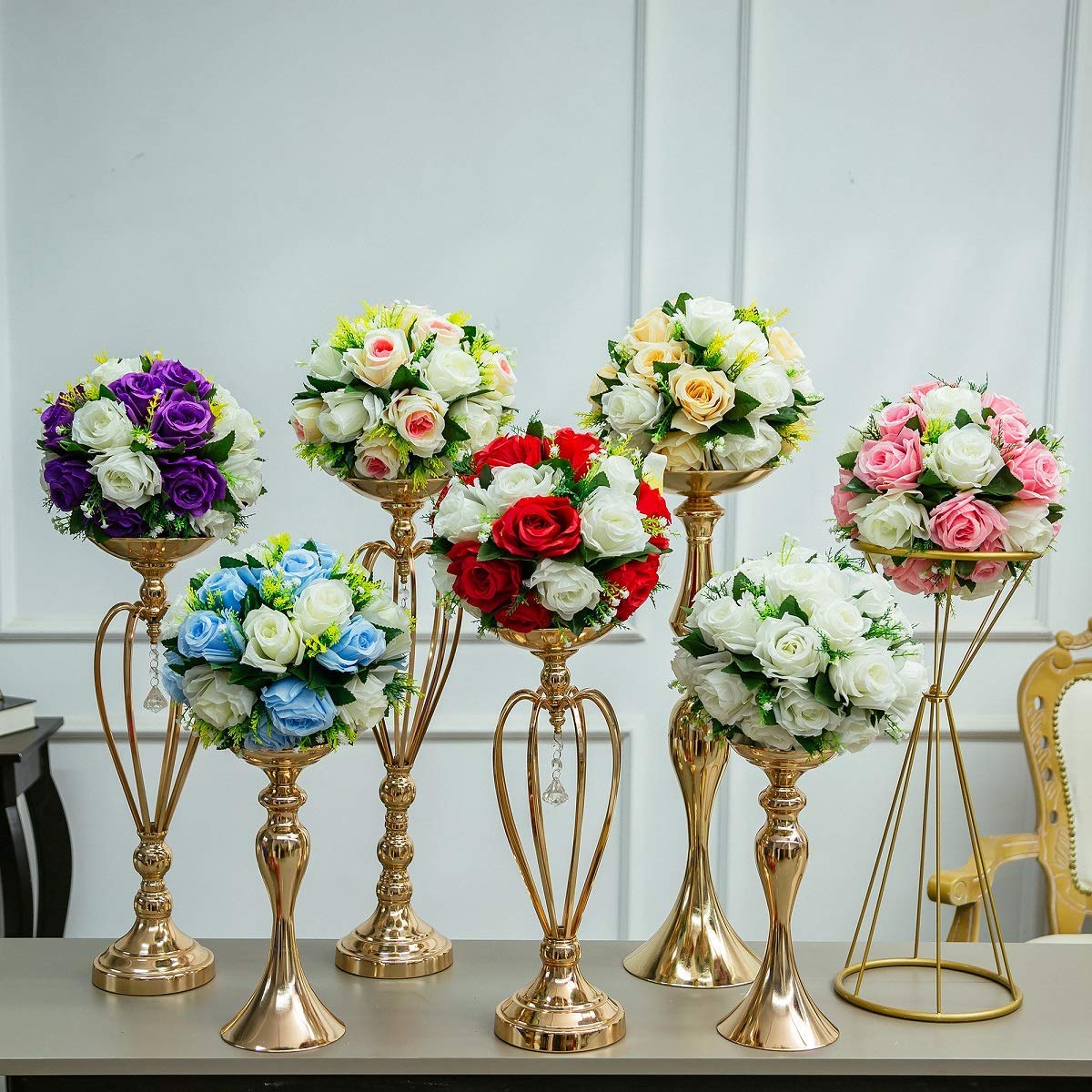10 Pack Artificial Silk Rose Flowers - Realistic Fake Roses for Wedding Centerpieces, Party Decor, Floral Arrangements & Home Decoration (10 Pieces)